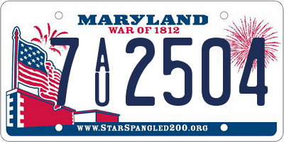 MD license plate 7AU2504