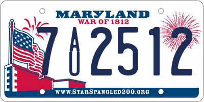MD license plate 7AU2512