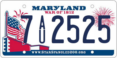 MD license plate 7AU2525