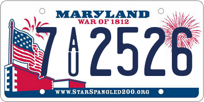MD license plate 7AU2526