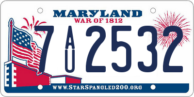 MD license plate 7AU2532