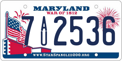 MD license plate 7AU2536