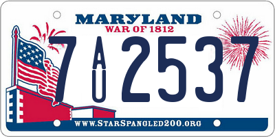 MD license plate 7AU2537