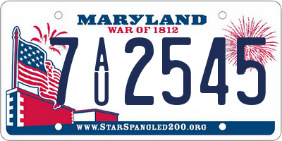 MD license plate 7AU2545
