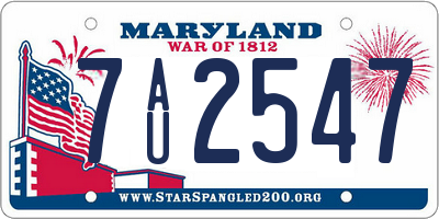 MD license plate 7AU2547