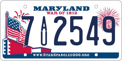 MD license plate 7AU2549