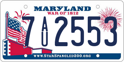 MD license plate 7AU2553