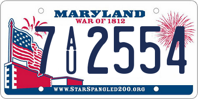 MD license plate 7AU2554