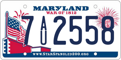 MD license plate 7AU2558