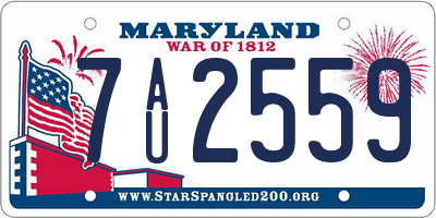 MD license plate 7AU2559