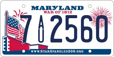 MD license plate 7AU2560