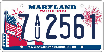 MD license plate 7AU2561