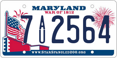 MD license plate 7AU2564