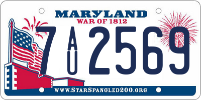 MD license plate 7AU2569
