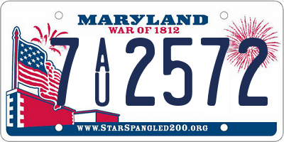 MD license plate 7AU2572