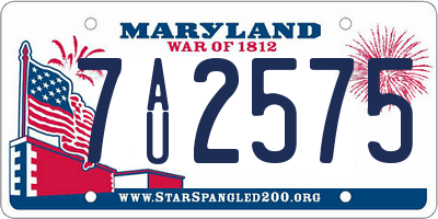 MD license plate 7AU2575