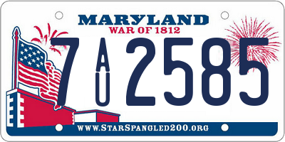 MD license plate 7AU2585