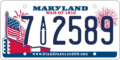 MD license plate 7AU2589
