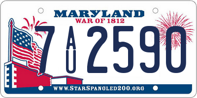MD license plate 7AU2590