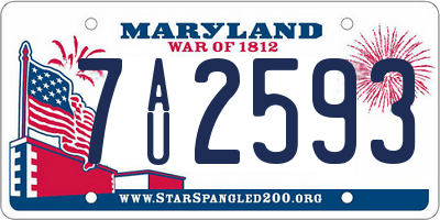 MD license plate 7AU2593