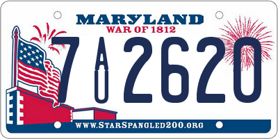MD license plate 7AU2620