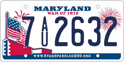 MD license plate 7AU2632
