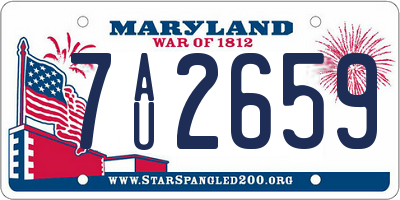 MD license plate 7AU2659