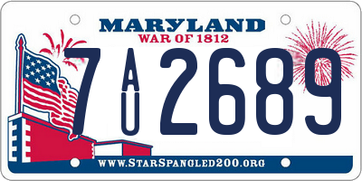 MD license plate 7AU2689