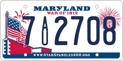MD license plate 7AU2708