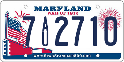 MD license plate 7AU2710