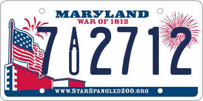 MD license plate 7AU2712