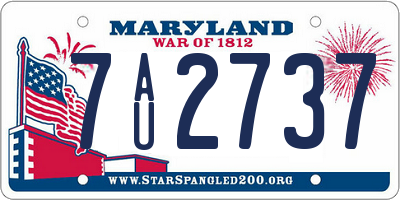 MD license plate 7AU2737