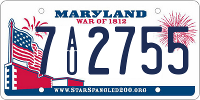 MD license plate 7AU2755
