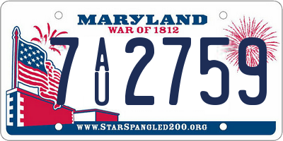 MD license plate 7AU2759