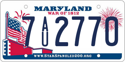 MD license plate 7AU2770