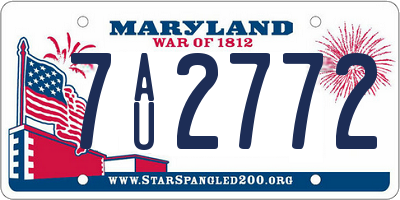 MD license plate 7AU2772