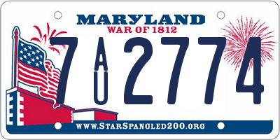 MD license plate 7AU2774