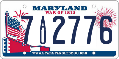 MD license plate 7AU2776