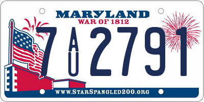 MD license plate 7AU2791