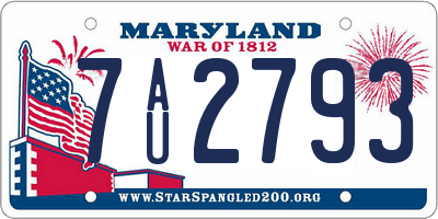 MD license plate 7AU2793