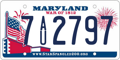 MD license plate 7AU2797