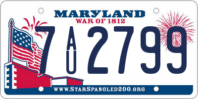 MD license plate 7AU2799