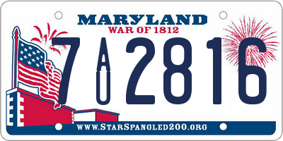 MD license plate 7AU2816