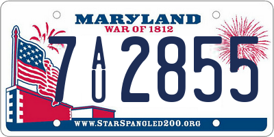 MD license plate 7AU2855