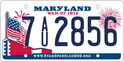 MD license plate 7AU2856