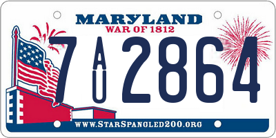 MD license plate 7AU2864