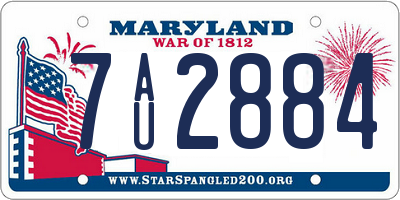 MD license plate 7AU2884