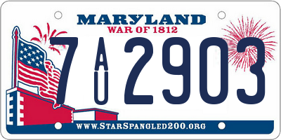MD license plate 7AU2903