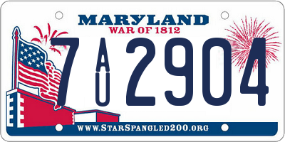 MD license plate 7AU2904