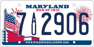 MD license plate 7AU2906
